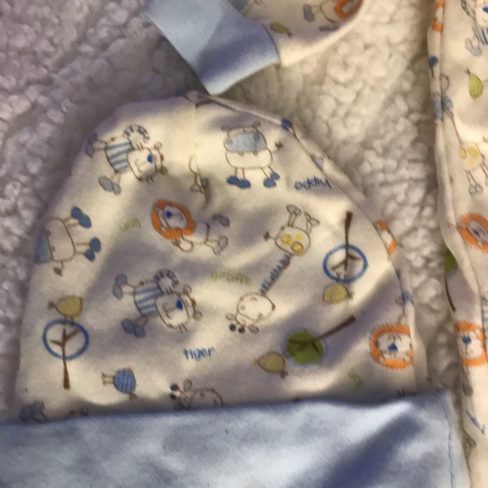New baby boy clothes the blue football is a 9 mo. The rest are 3-6 mos - Picture 12 of 14